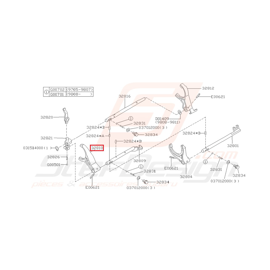 Fourchette d'embrayage pour subaru impreza GT 1996-1997