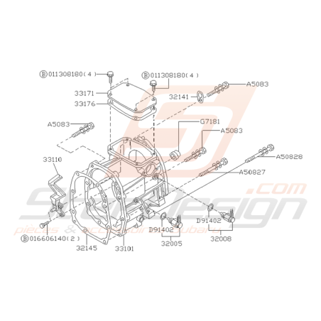 schéma de Boite de Transfert Origine Subaru Impreza GT 1998