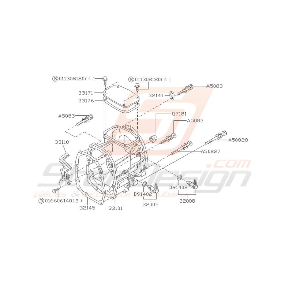 schéma de Boite de Transfert Origine Subaru Impreza GT 1998 schéma de Boite de Transfert Origine Subaru Impreza GT 1998