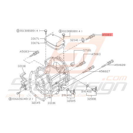 Boulon et Rondelle Boite de Transfert Origine Subaru GT 98-00 WRX 01-07 