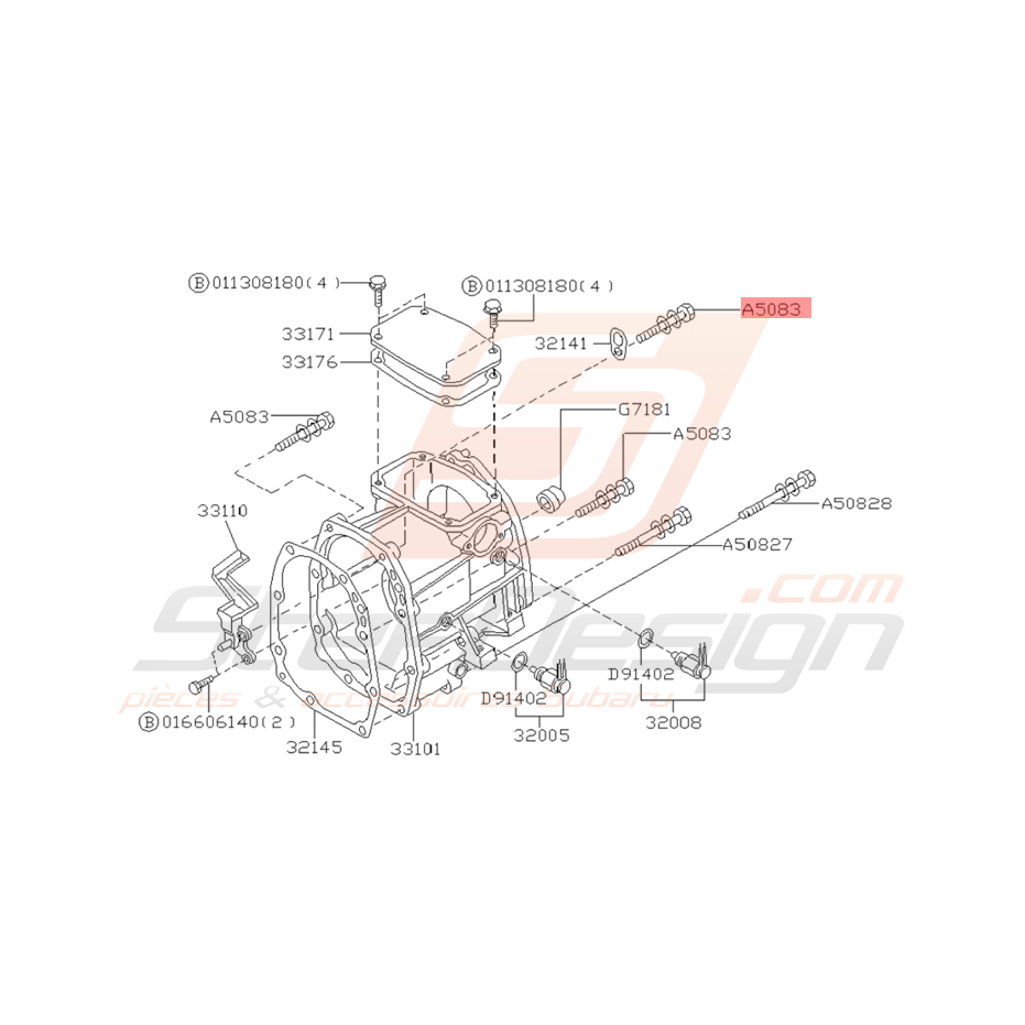 Boulon et Rondelle Boite de Transfert Origine Subaru GT 98-00 WRX 01-07  Boulon et Rondelle Boite de Transfert Origine Subaru GT 98-00 WRX 01-07