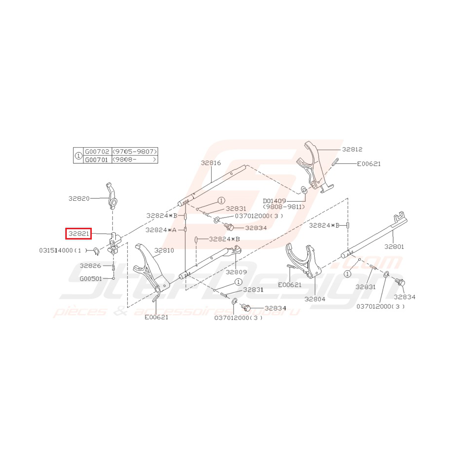 Bague de fourchette Origine Subaru Impreza GT 1993-2000