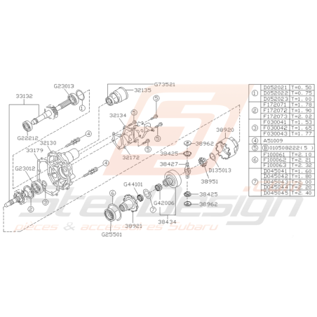 Schéma d'Extension de Boite Origine Subaru GT 1998