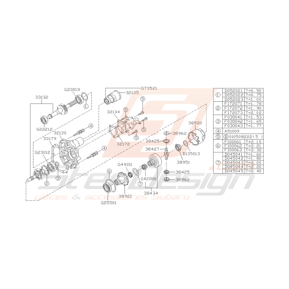 Schéma d'Extension de Boite Origine Subaru GT 1998 Schéma d'Extension de Boite Origine Subaru GT 1998