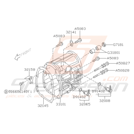 Schéma Boite Transfert Origine Subaru GT 1999 - 2000 WRX 01-07