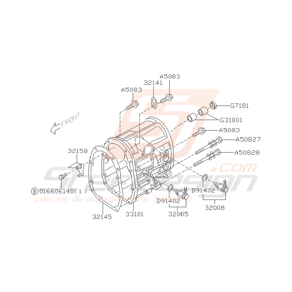 Schéma Boite Transfert Origine Subaru GT 1999 - 2000 WRX 01-07