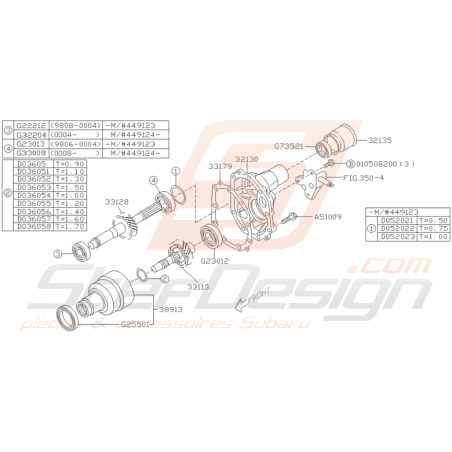 Schéma Extension de Boite Origine Subaru Impreza GT 1999 - 2000