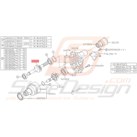 Pignon de renvoie boite de transfert Origine Subaru GT 04/00 - 11/00