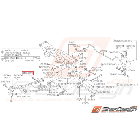 Vis de fixation bras de renfort GT 93-00 WRX/STI 01-07 Vis de fixation bras de renfort GT 93-00 WRX/STI 01-07