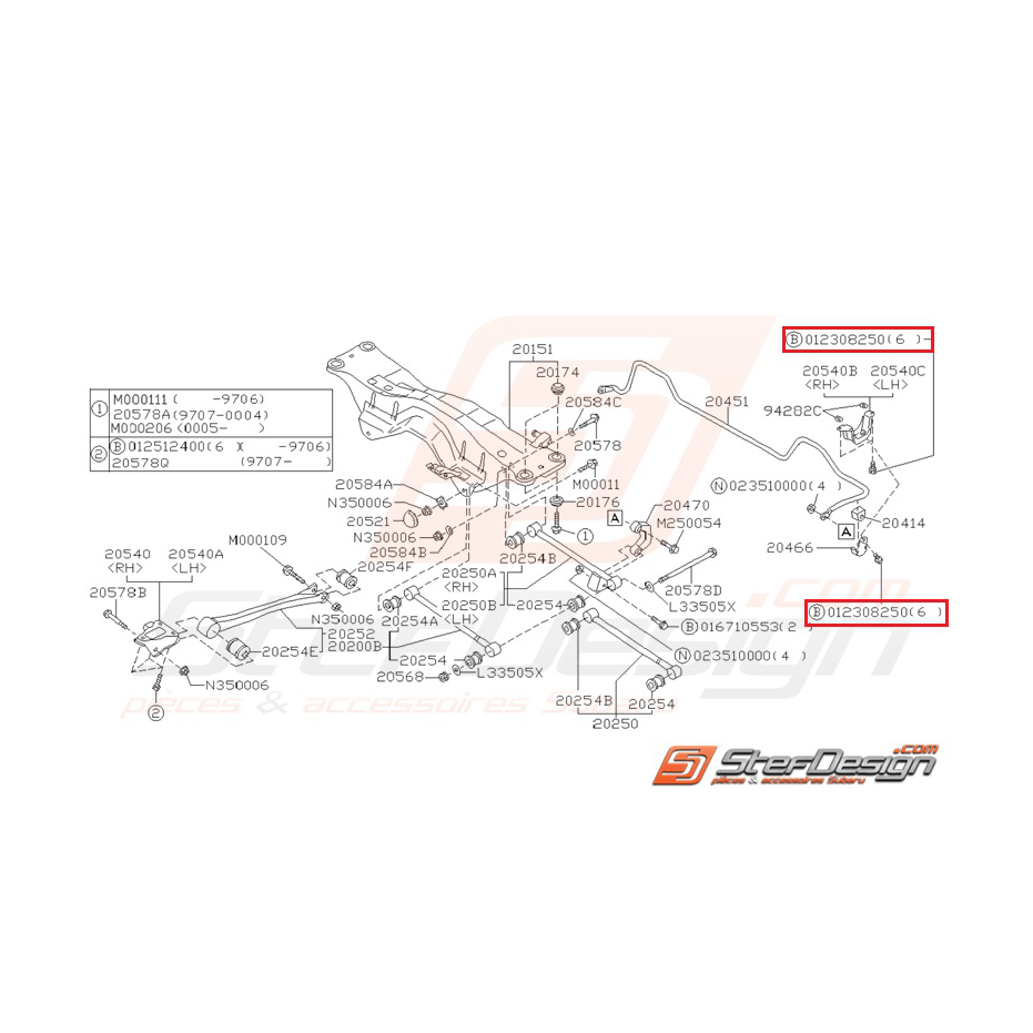 Vis fixation silent bloc barre stabilisatrice WRX/STI 01-07