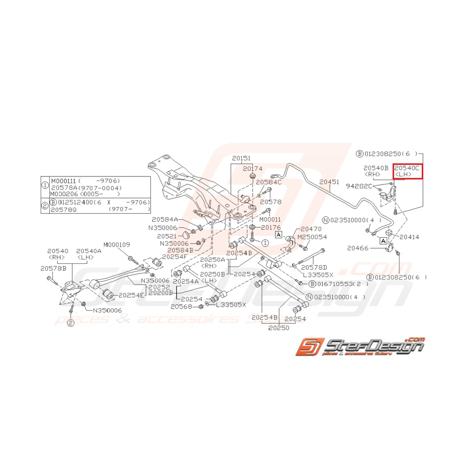 Vis fixation silent bloc barre stabilisatrice WRX/STI 01-07