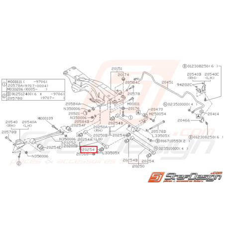 silent bloc de tirant arrière origine subaru GT 96-00