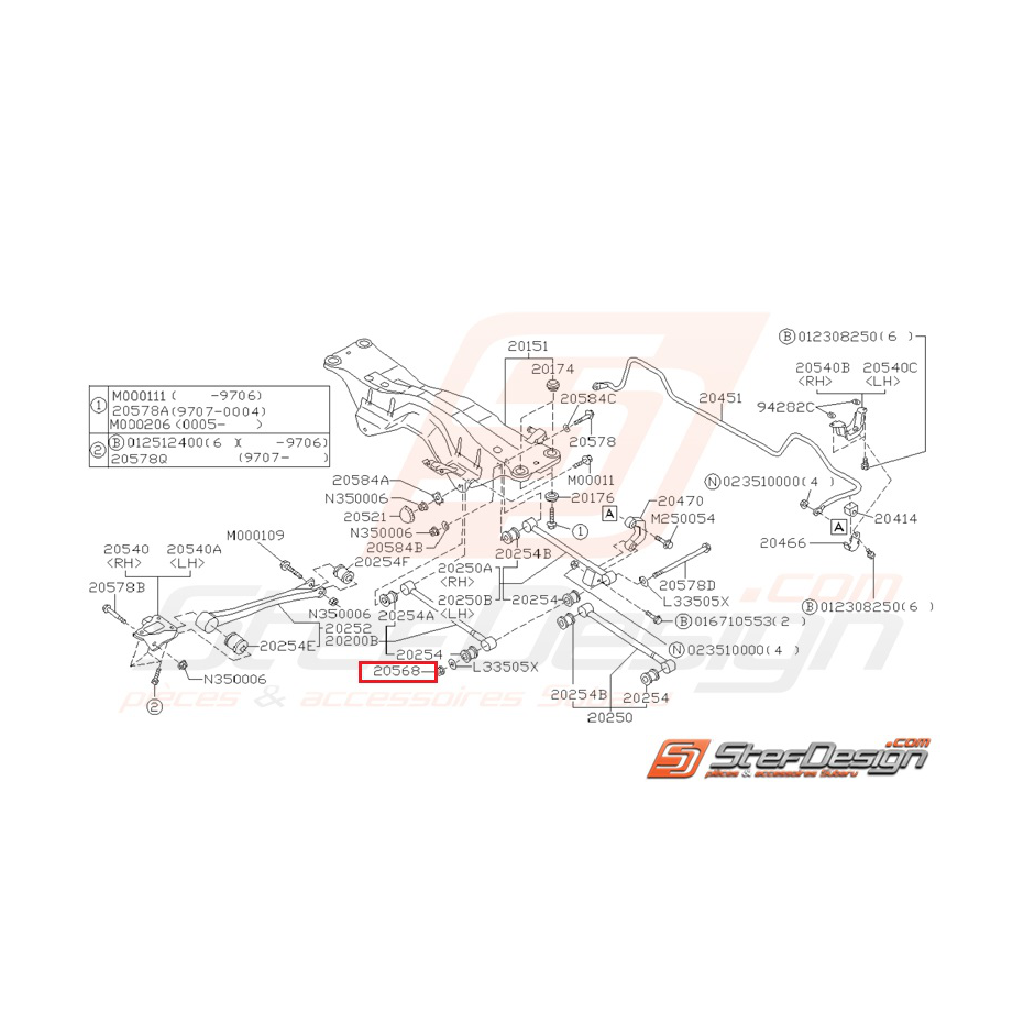 Ecrou de vis tirant arrière et d'amortisseur