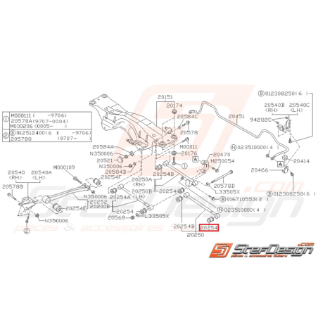 silent bloc de tirant arrière origine subaru GT 96-00