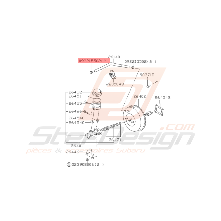 Attache Durite Origine Subaru Impreza GT 1993 - 2000 Attache Durite Origine Subaru Impreza GT 1993 - 2000
