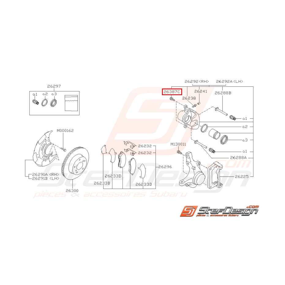 Vis d'étrier arrière pour SUBARU GT 99-00
