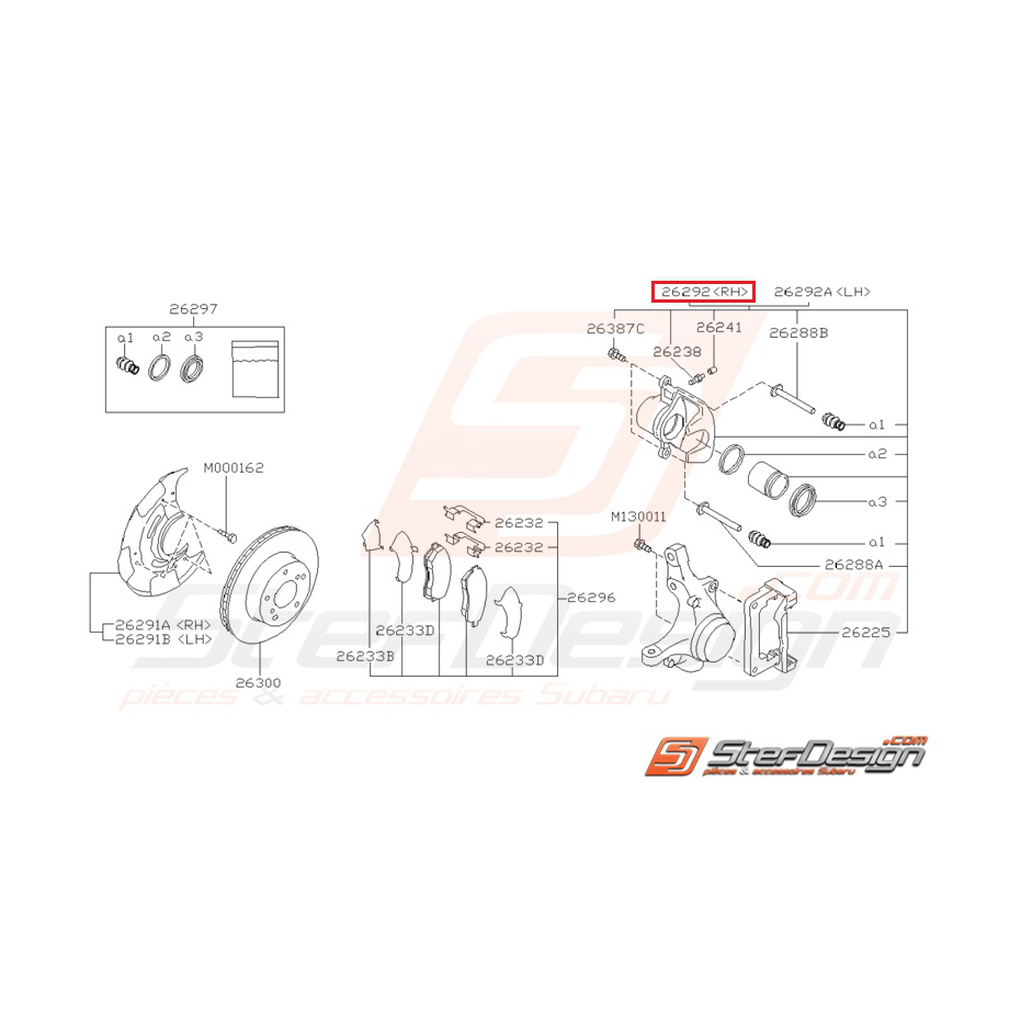 Étrier de frein avant IMPREZA GT 97-98 