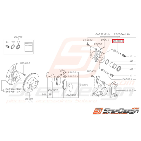 Guide d'étrier frein avant GT 97-98