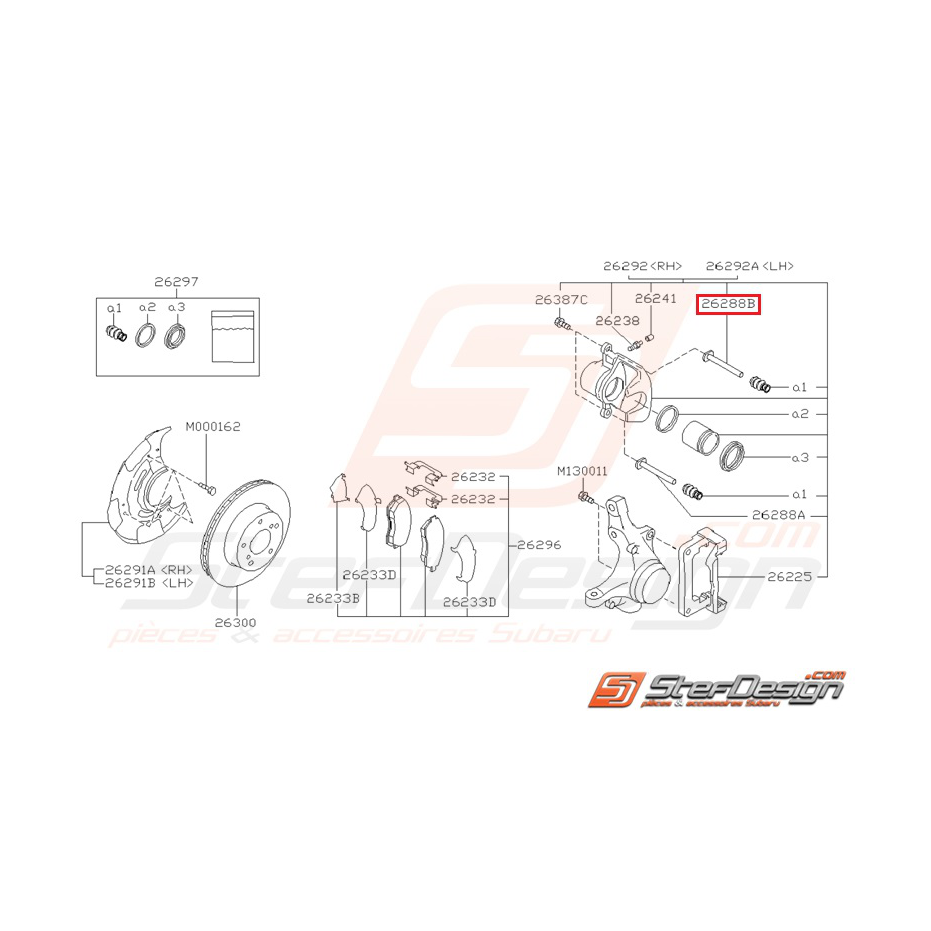 Guide d'étrier frein avant GT 97-98