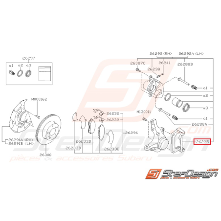 Support d'étrier de frein avant SUBARU GT 97-98