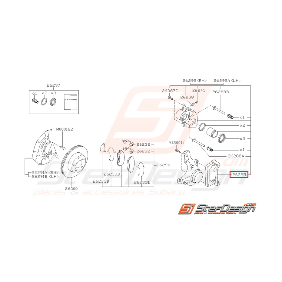Support d'étrier de frein avant SUBARU GT 97-98 Support d'étrier de frein avant SUBARU GT 97-98