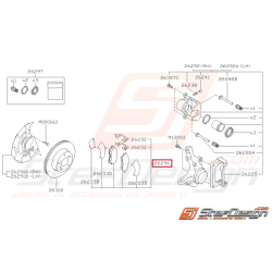 Kit plaquettes de frein et entretoises avant origine SUBARU GT 97-98