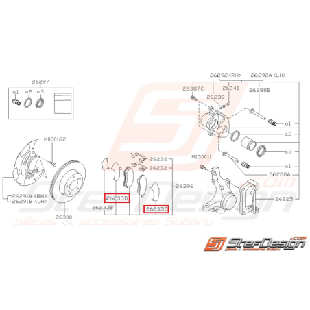 Entretoise extérieur plaquette de frein avant IMPREZA GT 95-98