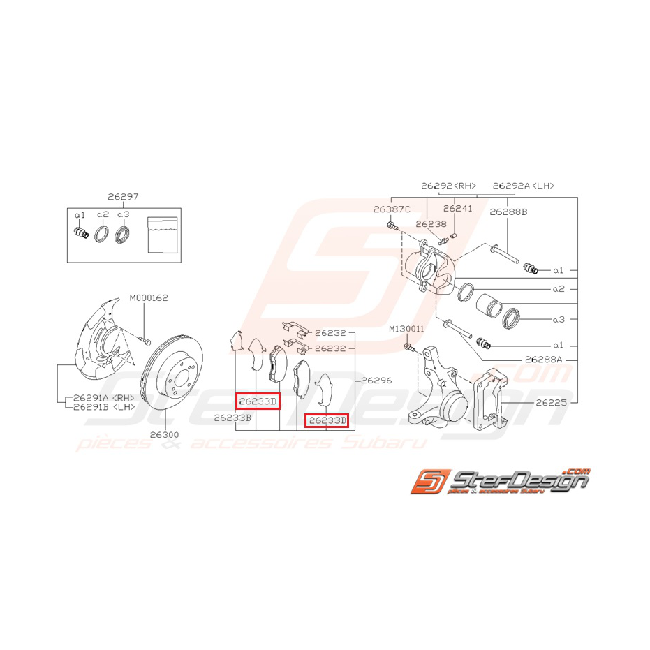 Entretoise extérieur plaquette de frein avant IMPREZA GT 95-98 Entretoise extérieur plaquette de frein avant IMPREZA GT 95-98