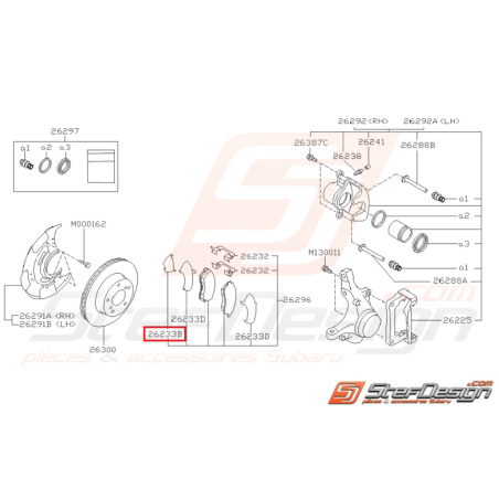 Entretoise intérieur plaquette de frein avant IMPREZA GT 95-98