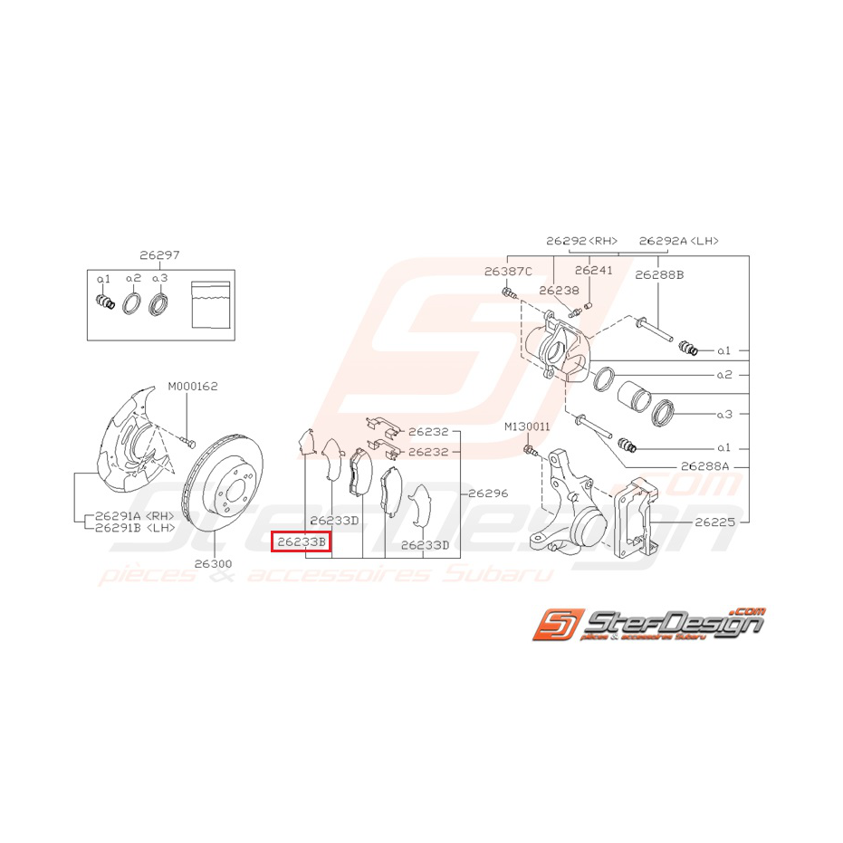 Entretoise intérieur plaquette de frein avant IMPREZA GT 95-98 Entretoise intérieur plaquette de frein avant IMPREZA GT 95-98