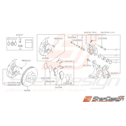 Schéma de frein avant Origine Subaru pour Impreza GT 1994-1996 (jantes : 15 pouces)