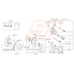 Schéma de frein avant Origine Subaru pour Impreza GT 1997-1998 (jantes : 15 pouces)