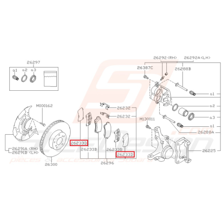 Entretoise extérieur plaquette de frein avant IMPREZA GT 95-98