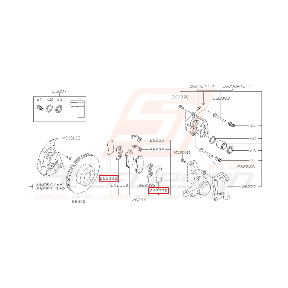 Entretoise extérieur plaquette de frein avant IMPREZA GT 95-98 Entretoise extérieur plaquette de frein avant IMPREZA GT 95-98