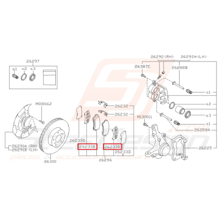 Entretoise intérieur plaquette de frein avant IMPREZA GT 95-98