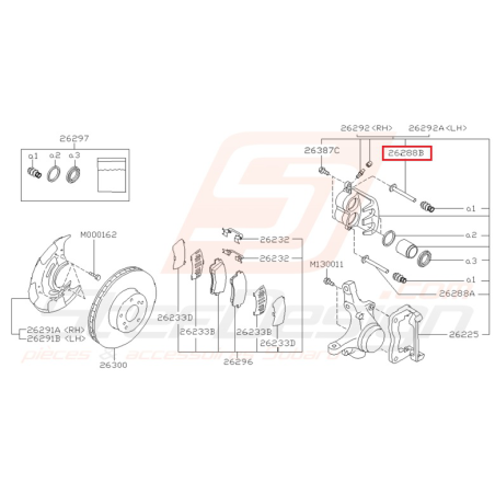 Broche guide frein avant GT 94-96