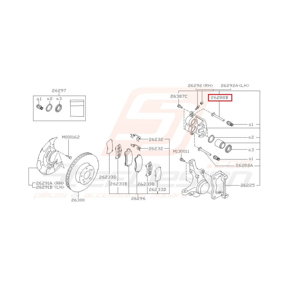 Broche guide frein avant GT 94-96