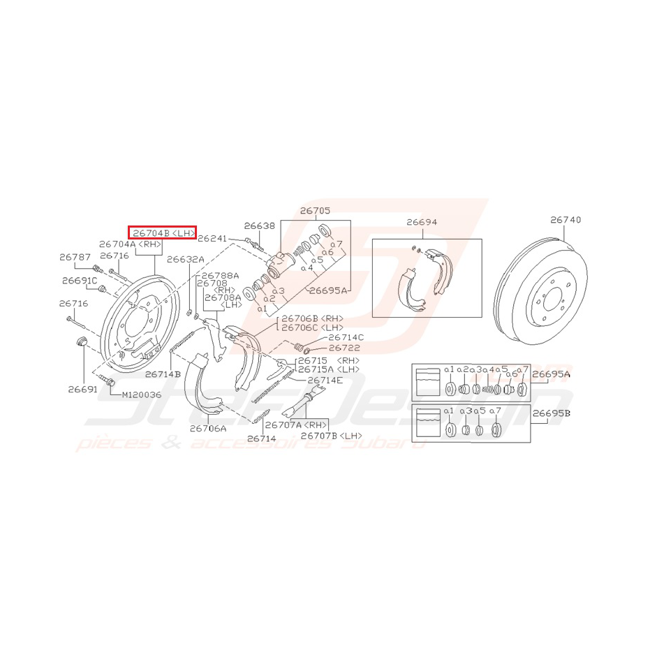 Flasque disque arrière (ABS) subaru GT 93-00 /P1 Flasque disque arrière (ABS) subaru GT 93-00 /P1