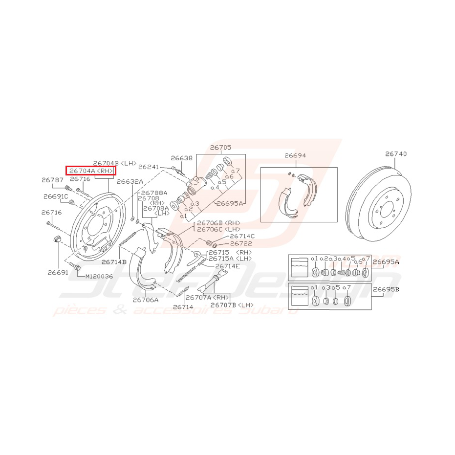 Flasque disque arrière (ABS) subaru GT 93-00 /P1 Flasque disque arrière (ABS) subaru GT 93-00 /P1