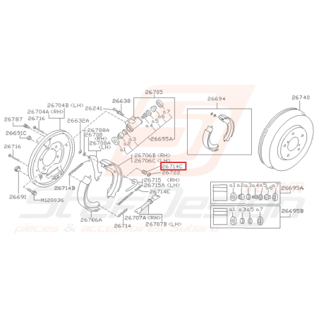 Ressort réglage des mâchoires frein a main GT 97-00 STI/WRX 01-14