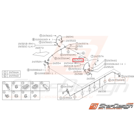 Conduite de frein Origine Subaru pour Impreza GT 1993-2000