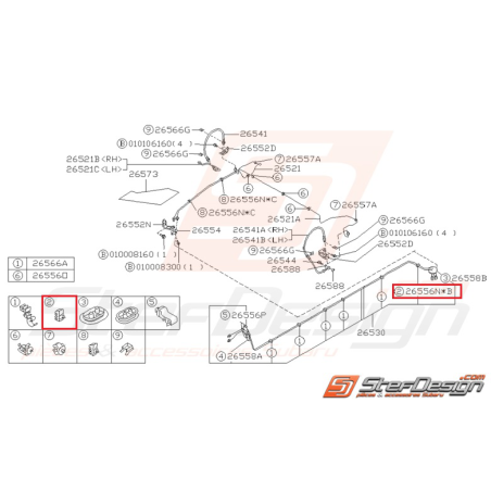 Attache Origine Subaru pour Impreza GT 1993-2000