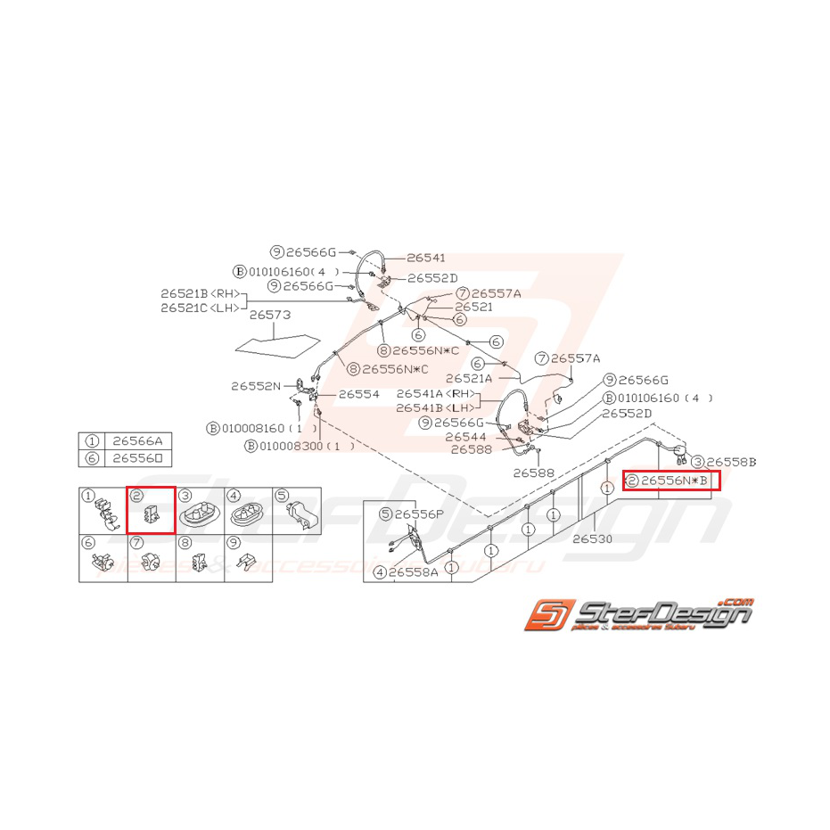 Attache Origine Subaru pour Impreza GT 1993-2000