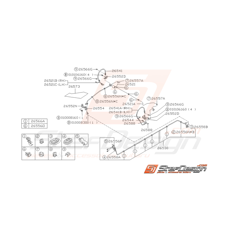 Schéma de conduites de frein central et arrière Origine Subaru pour Impreza GT 1993-2000 Schéma de conduites de frein central et arrière Origine Subaru pour Impreza GT 1993-2000