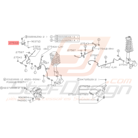 Capteur ABS Gauche Origine Subaru GT 1997 - 2000