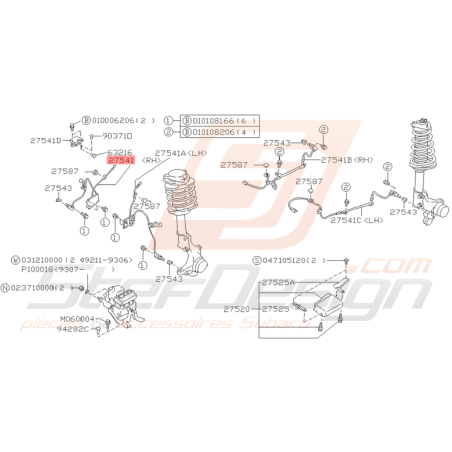 Capteur ABS Avant Droit Origine Subaru Impreza GT 1999 - 2000