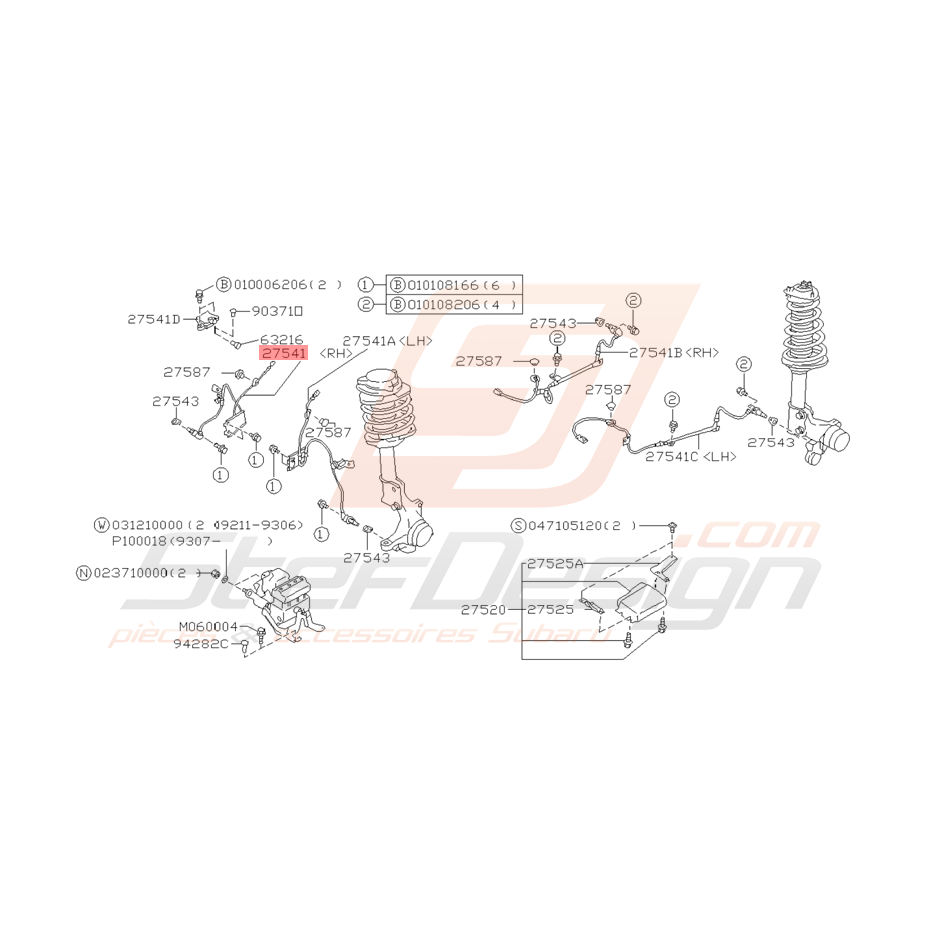 Capteur ABS Avant Droit Origine Subaru Impreza GT 1999 - 2000