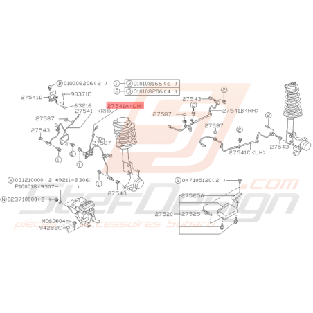 Capteur ABS Avant Gauche Origine Subaru Impreza GT 2000