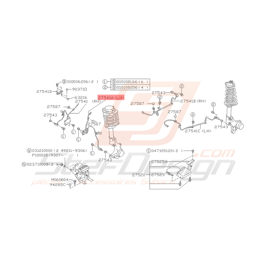 Capteur ABS Avant Gauche Origine Subaru Impreza GT 2000