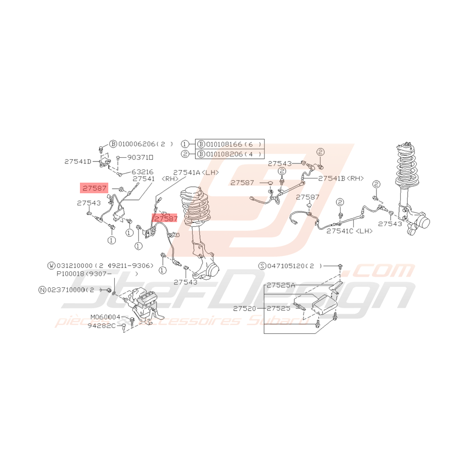 Passe Cable Système ABS Origine Subaru Impreza GT 1993 - 2000